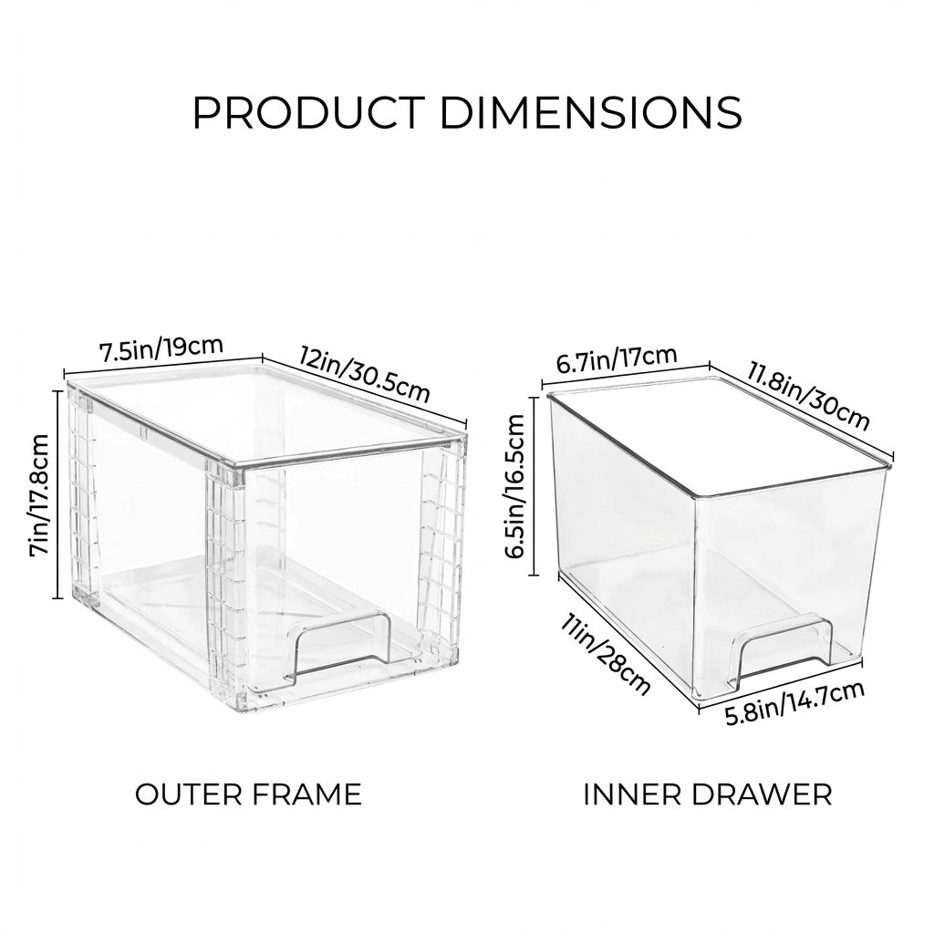 Core & Comfort | Crystal Clear Stackable Drawer System