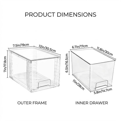 Core & Comfort | Crystal Clear Stackable Drawer System