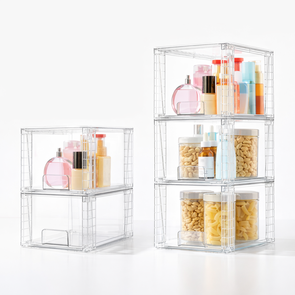 Core & Comfort | Crystal Clear Stackable Drawer System