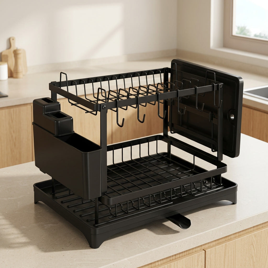 Core & Comfort | Premium 2 Tier Dish Drying Organiser