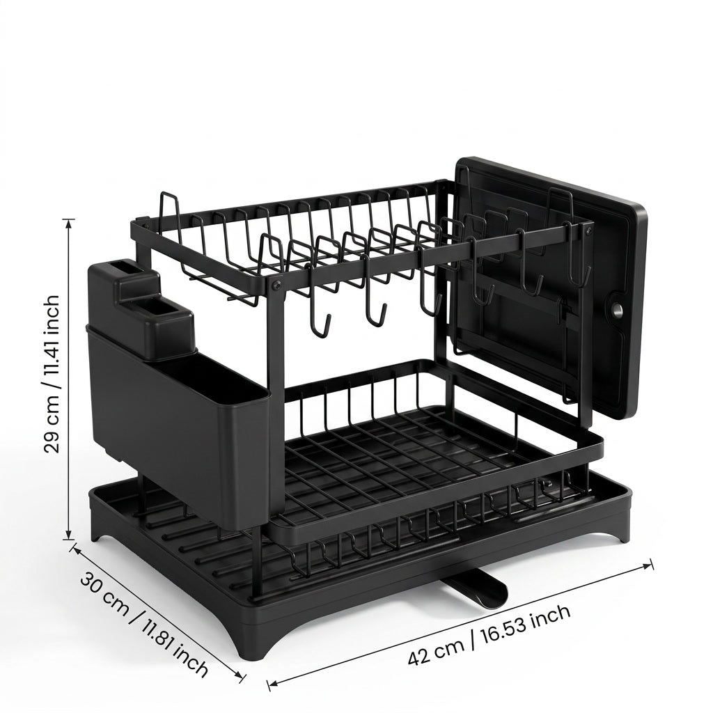 Core & Comfort | Premium 2 Tier Dish Drying Organiser