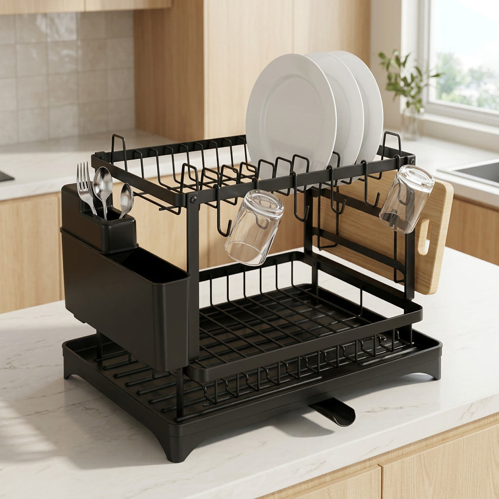 Core & Comfort | Premium 2 Tier Dish Drying Organiser