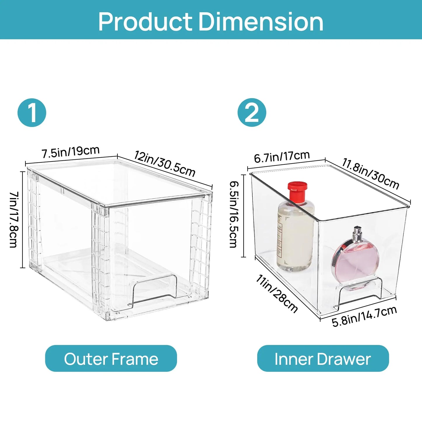 Core & Comfort | Crystal Clear Stackable Drawer System