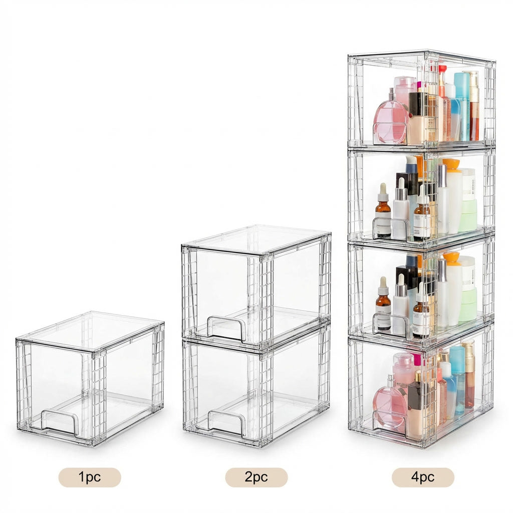 Core & Comfort | Crystal Clear Stackable Drawer System